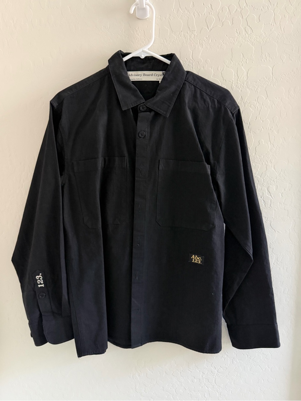 Advisory Board Crystal Black Long Sleeve Front Pocket Shirt Sz. M